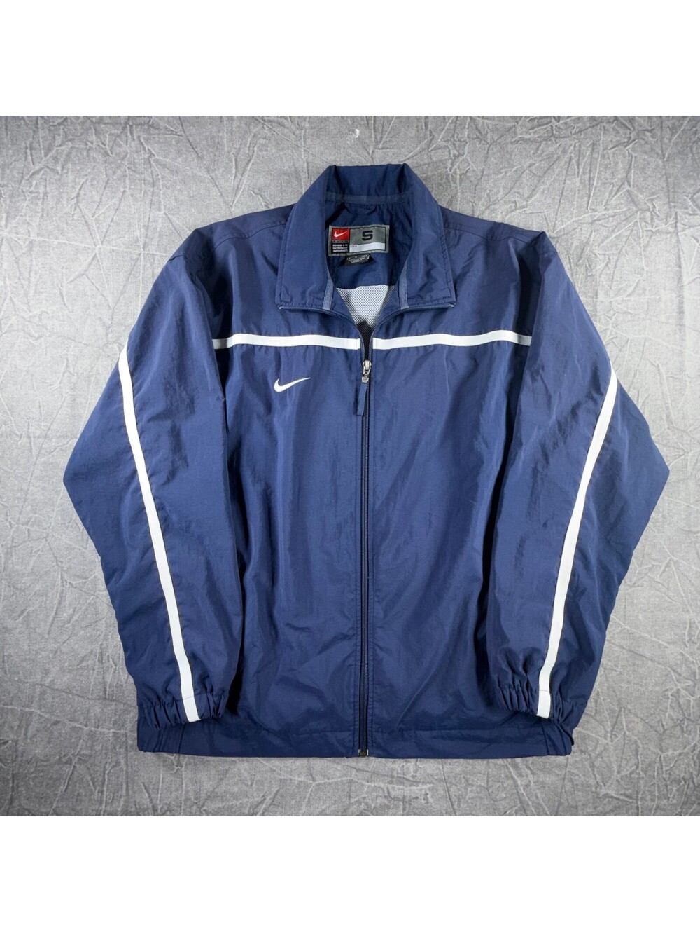 Nike Windbreaker Mesh Polyester Mens S Navy Jacket